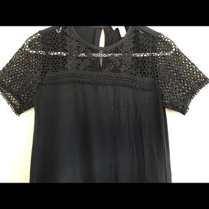 Navy Blue Crotchet Swing Dress